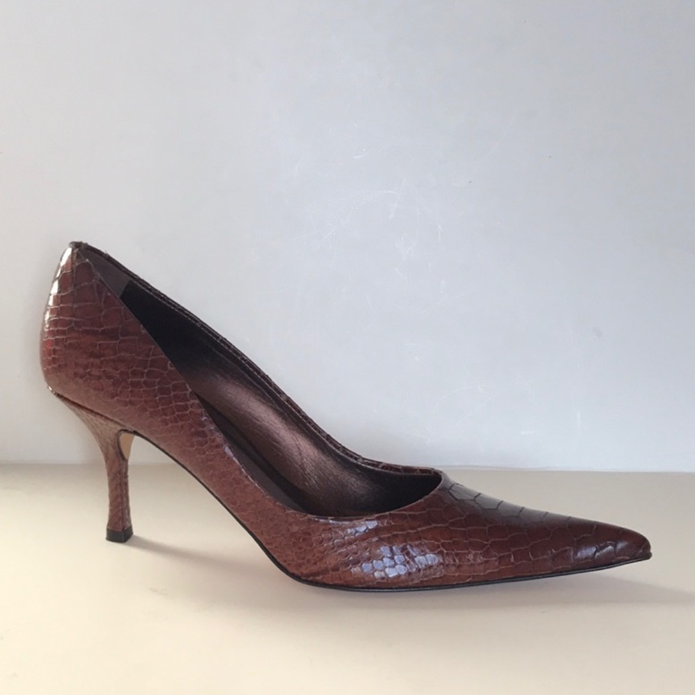 Brown Snake Pumps